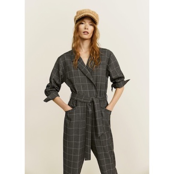 NWT MANGO Long check jumpsuit - Picture 4 of 7